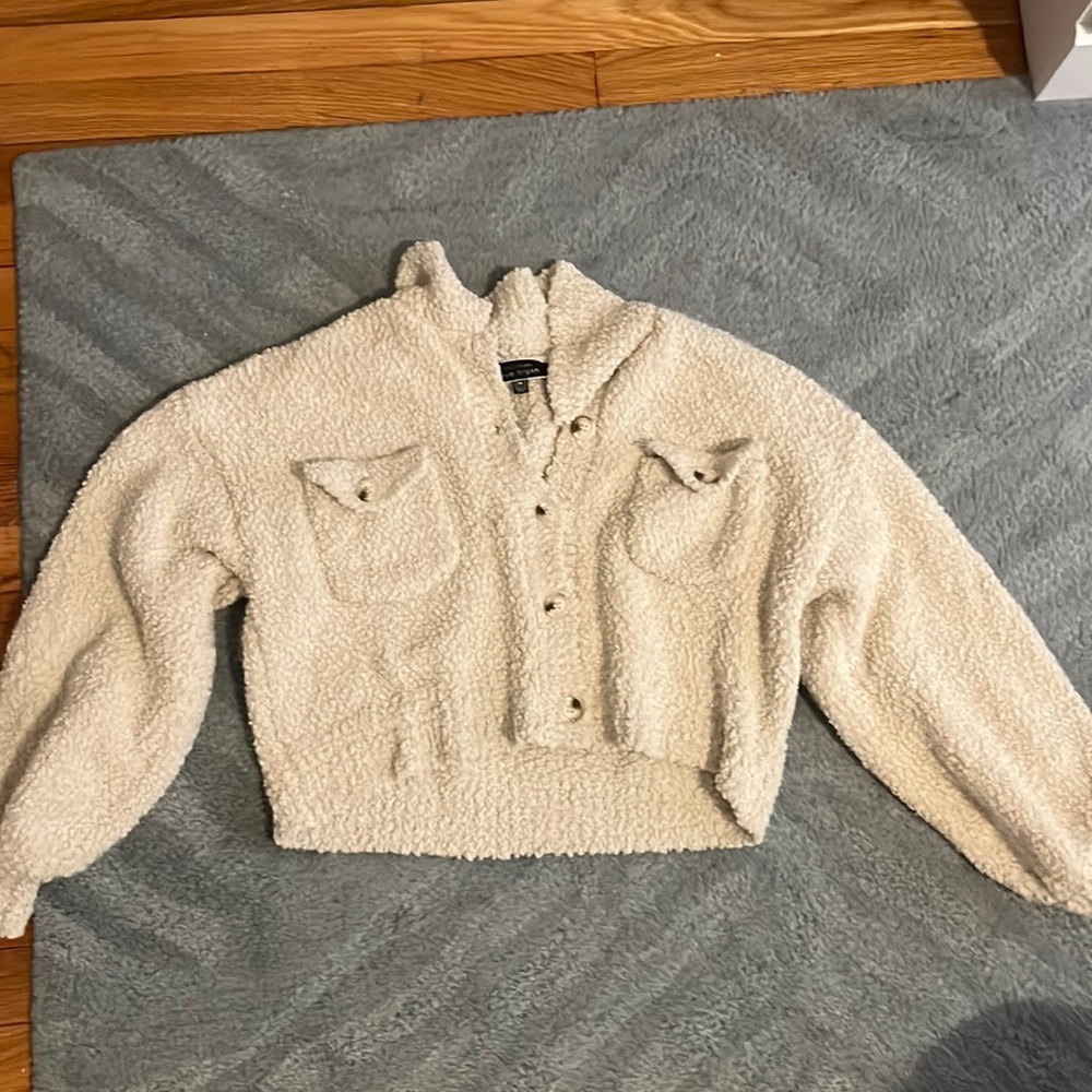 white cropped sweater from grey bandit
